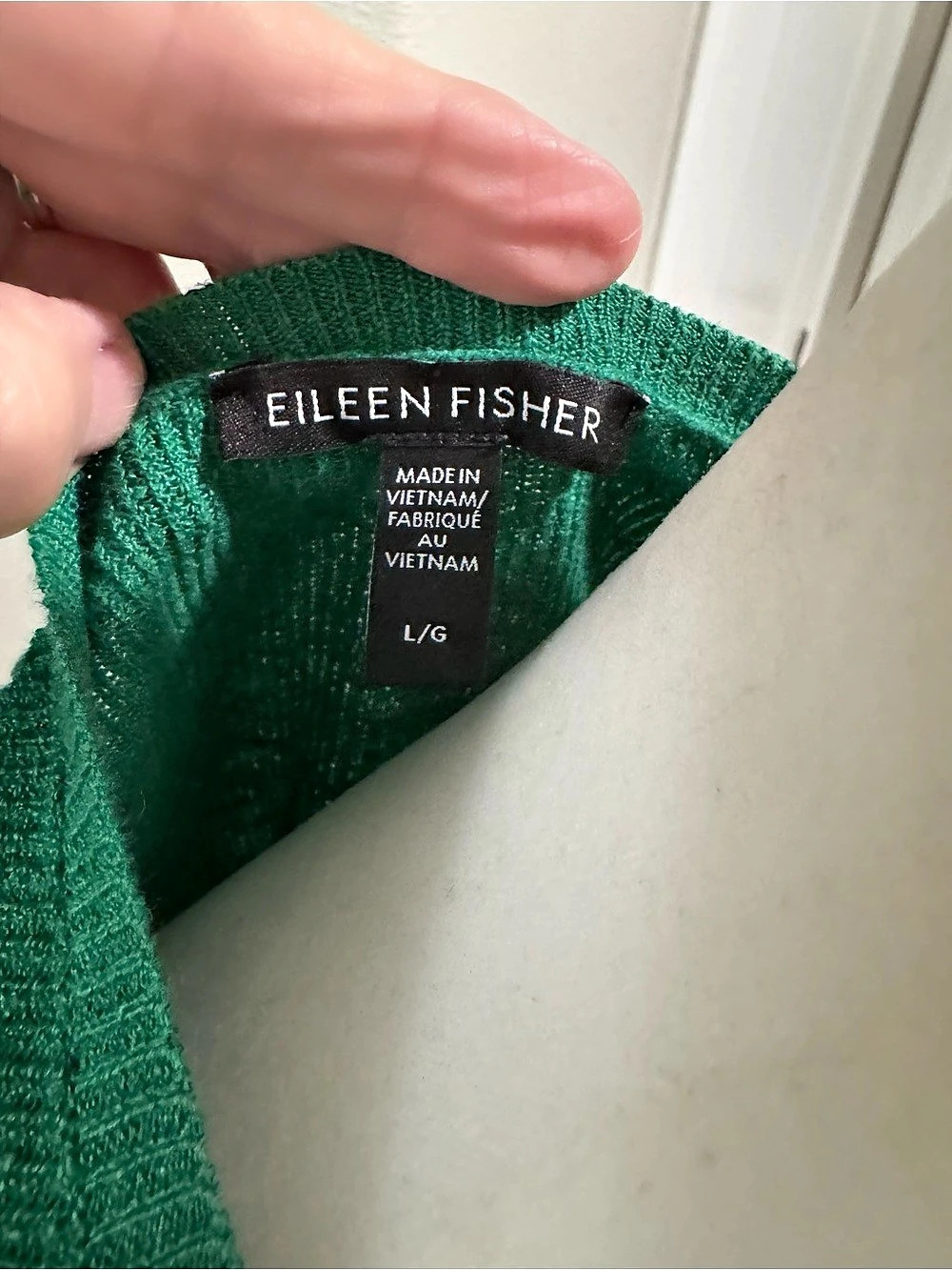 Eileen Fisher Green Scoop Neck Sweater Size Large - Picture 4 of 5